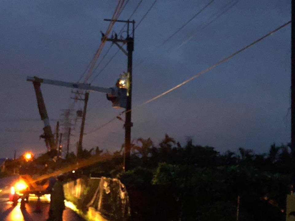 白鹿颱風來襲 造成屏東地區6饋線跳脫